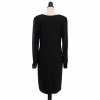 Escada Vintage dress with a button placket and semi-transparent sleeves
