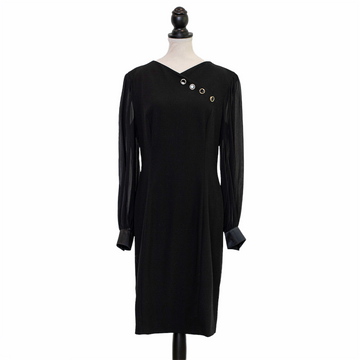 Escada Vintage dress with a button placket and semi-transparent sleeves