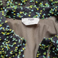 Fendi embroidered shirt collar mini dress