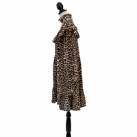 Ganni Kleid mit Leopardenmuster und Rüschen