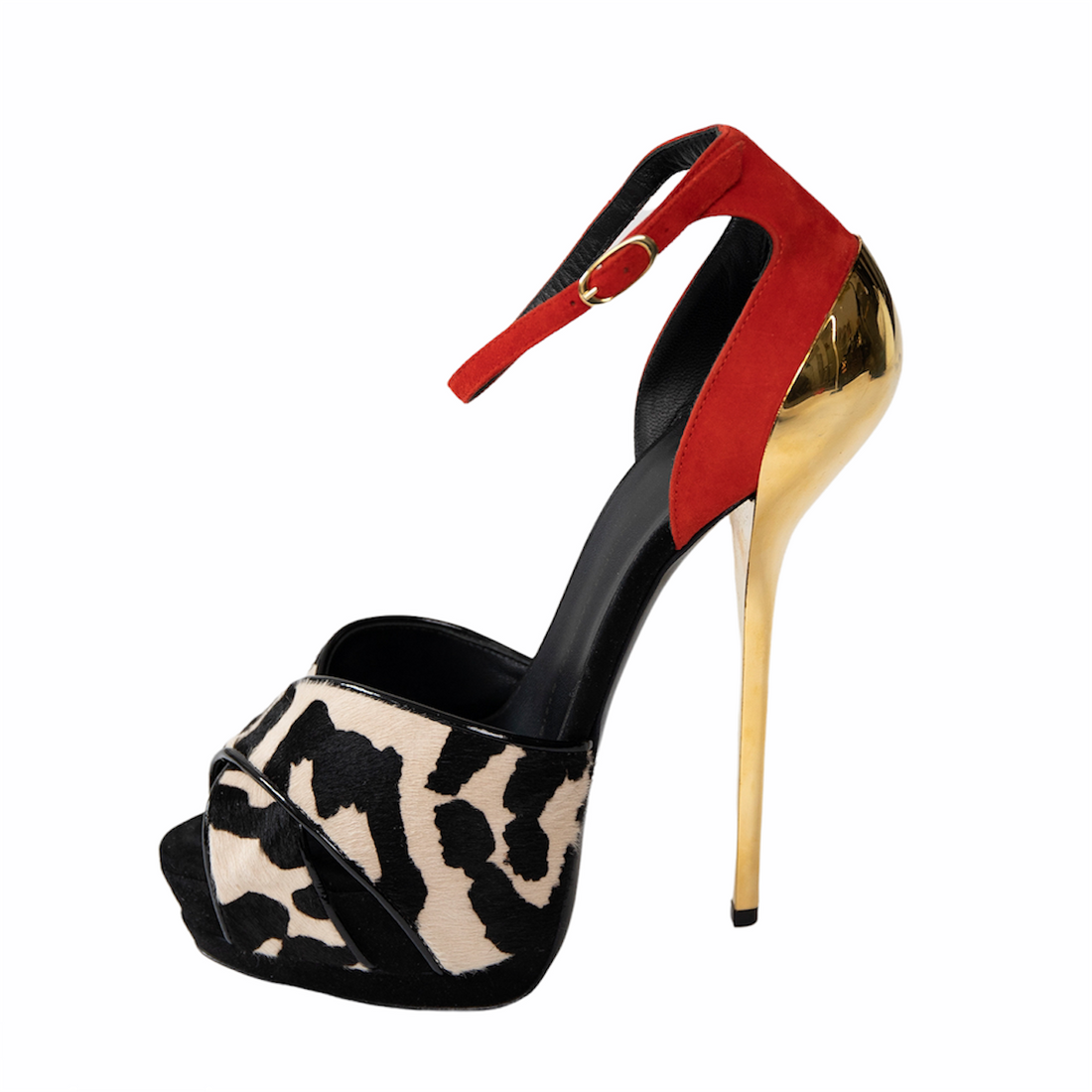 Giuseppe Zanotti high heels with leopard print made of pony fur-150