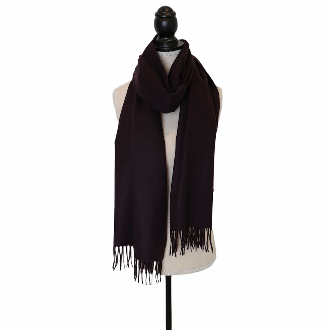 Gucci cashmere scarf shawl with fringes