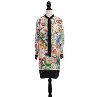 Gucci mini dress with floral pattern and ruffle trim