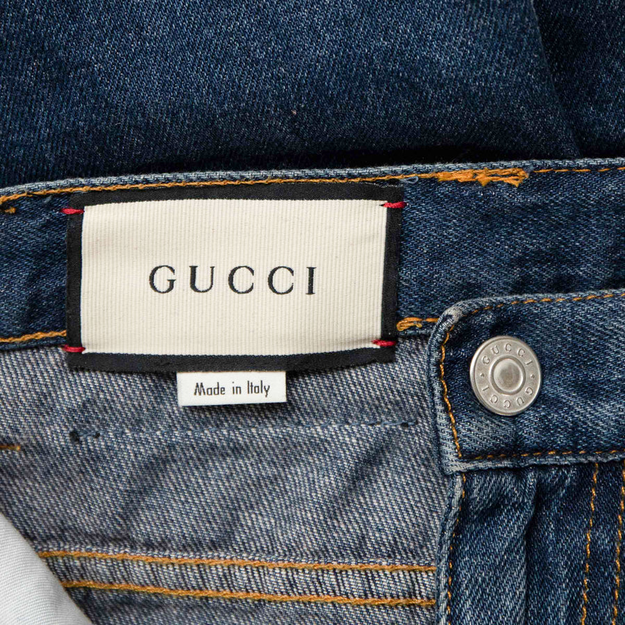Gucci cropped 7/8 jeans with logo embroidery
