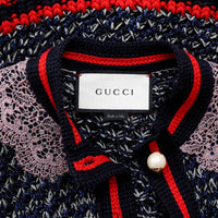 Gucci Set aus Lurex-Cardigan mit Logoknöpfen und passendem Rock