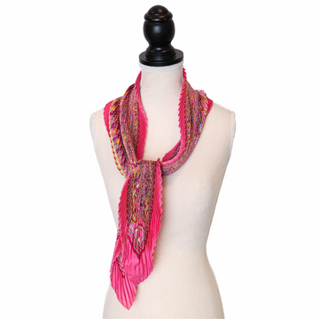 Hermès pleated silk scarf "Les Jardins d'Armenie"