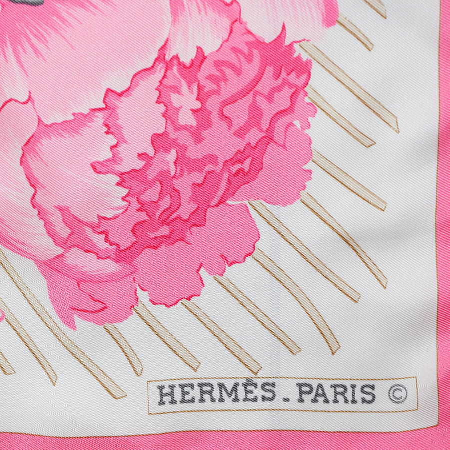 Hermès "Les Pivoines" silk scarf