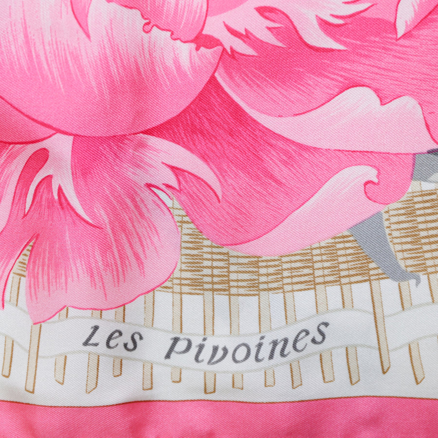Hermès "Les Pivoines" silk scarf