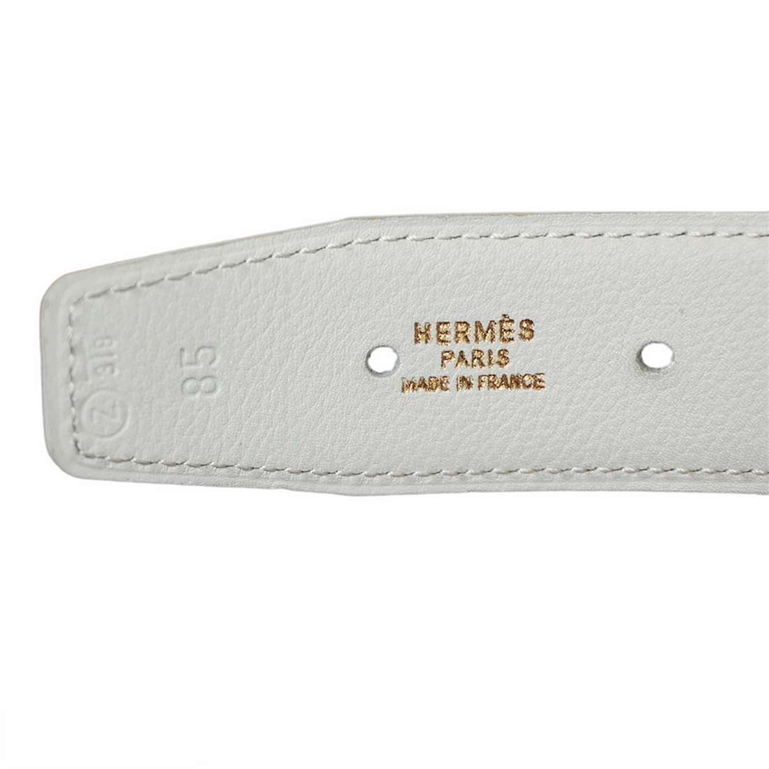 Hermès reversible belt "H" with golden clasp 30mm in white