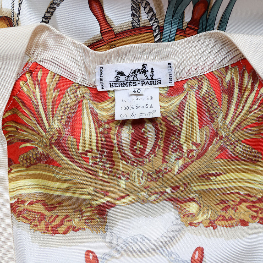 Hermès 1992 "Musée" silk cardigan