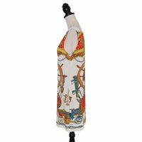 Hermès 1992 "Musée" dress in stretch silk