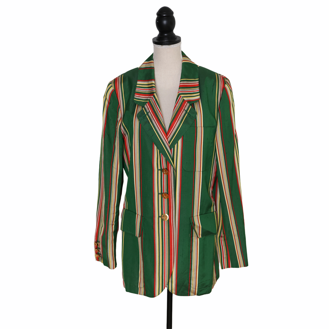 Hermès striped blazer in wild silk
