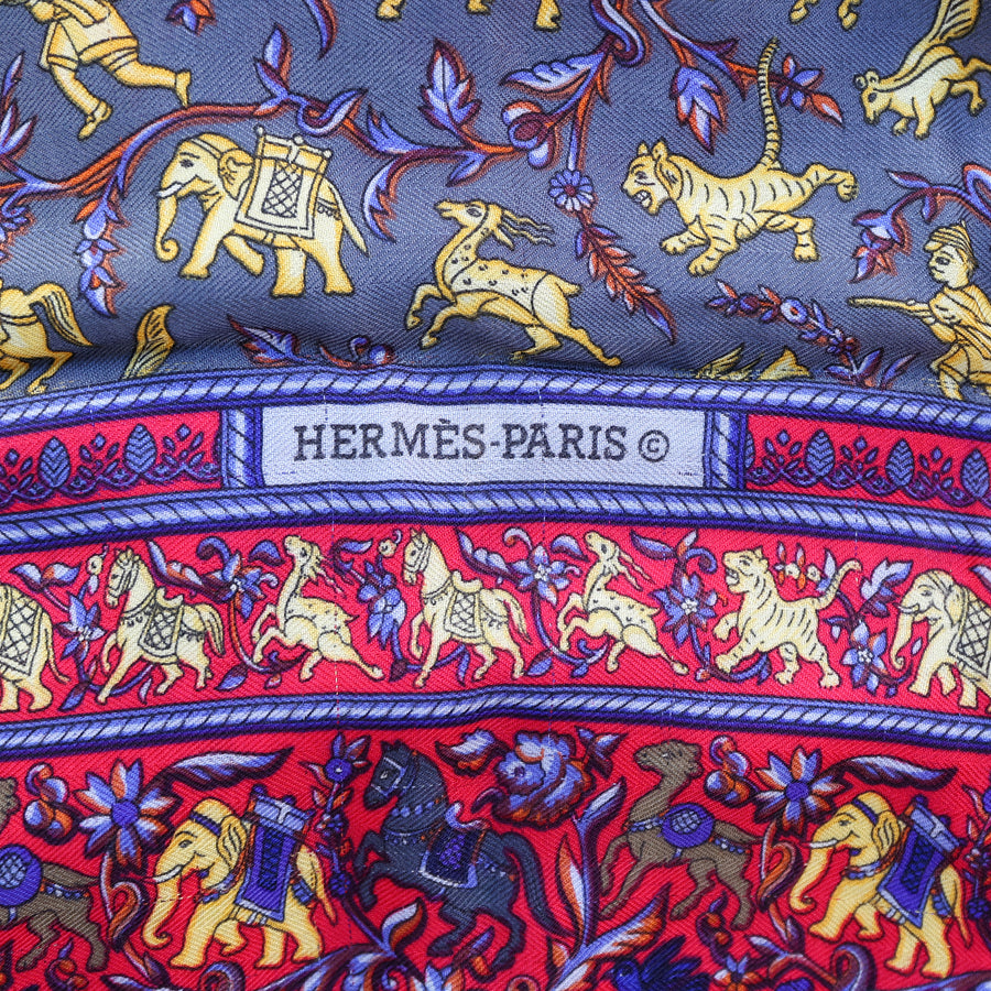 Hermès cashmere scarf "Chasse En Inde"