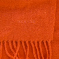 Hermès cashmere scarf with fringes in orange