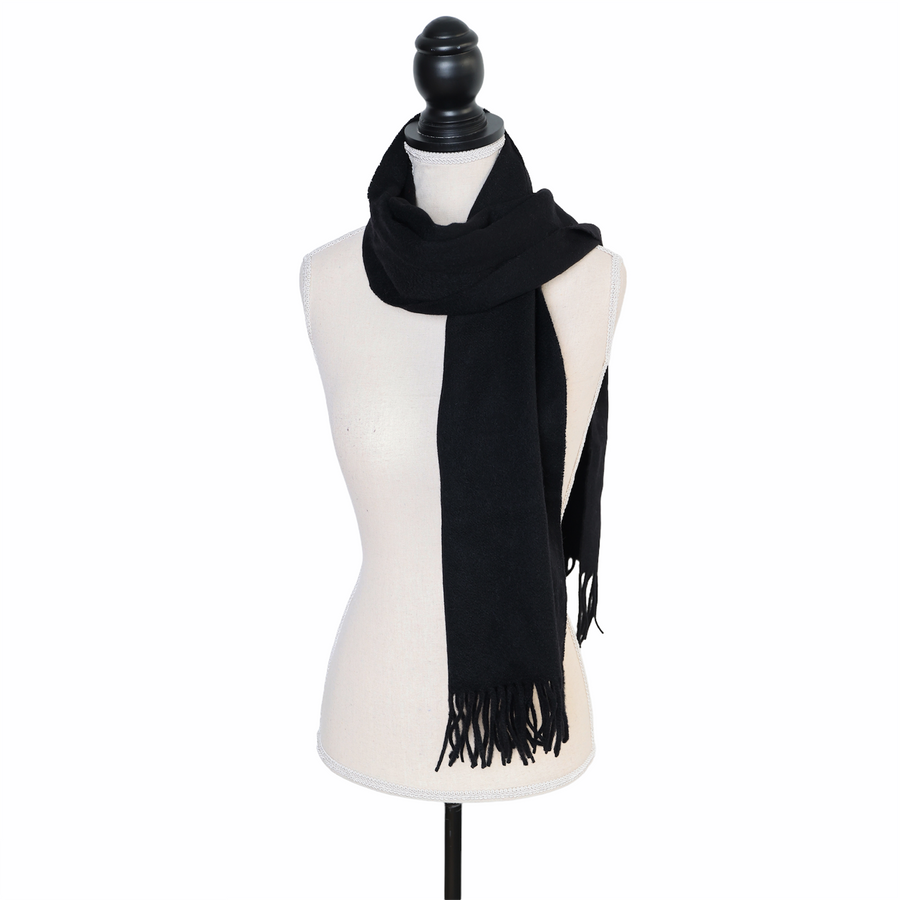 Hermès cashmere scarf with fringes in black