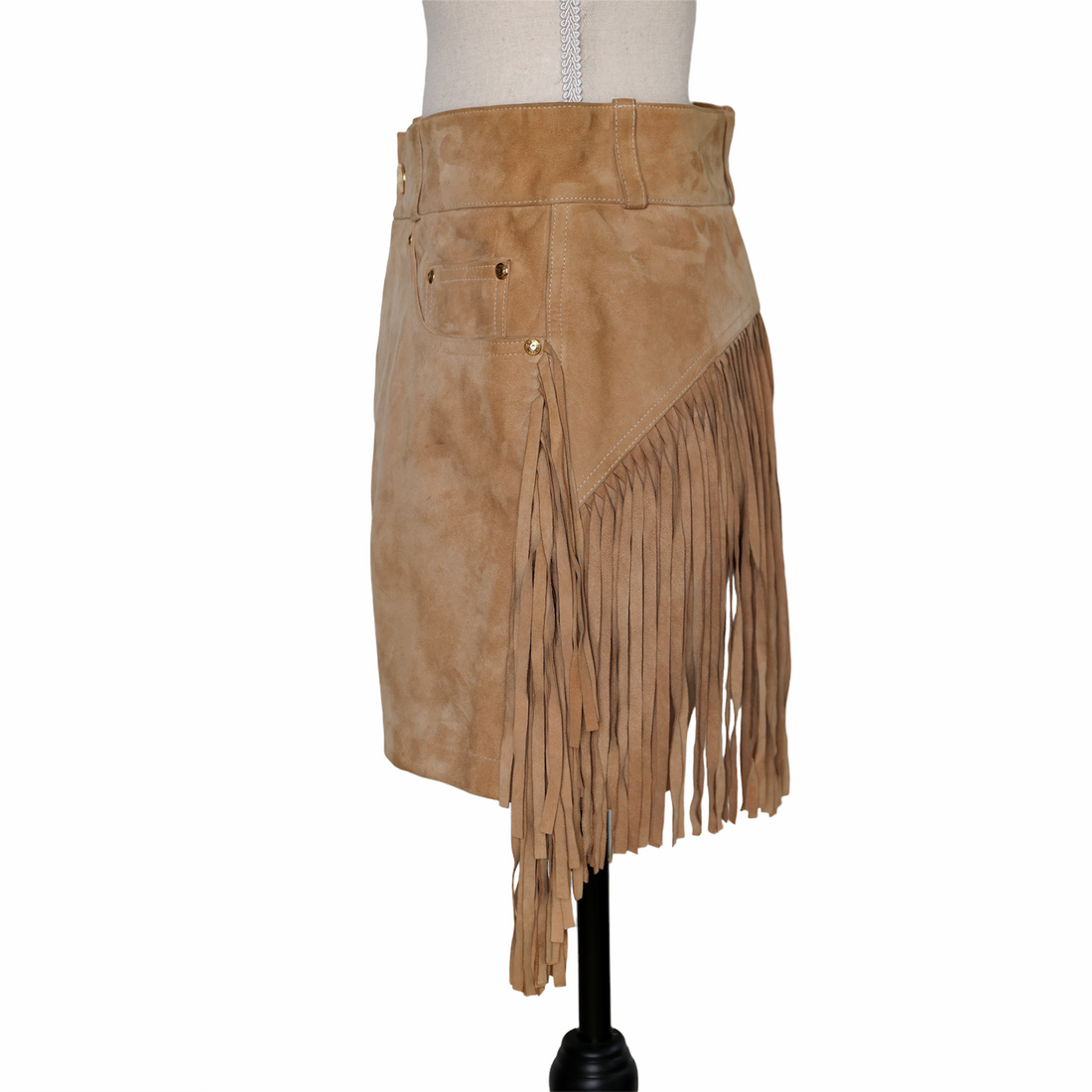 Hermès suede shorts with fringes