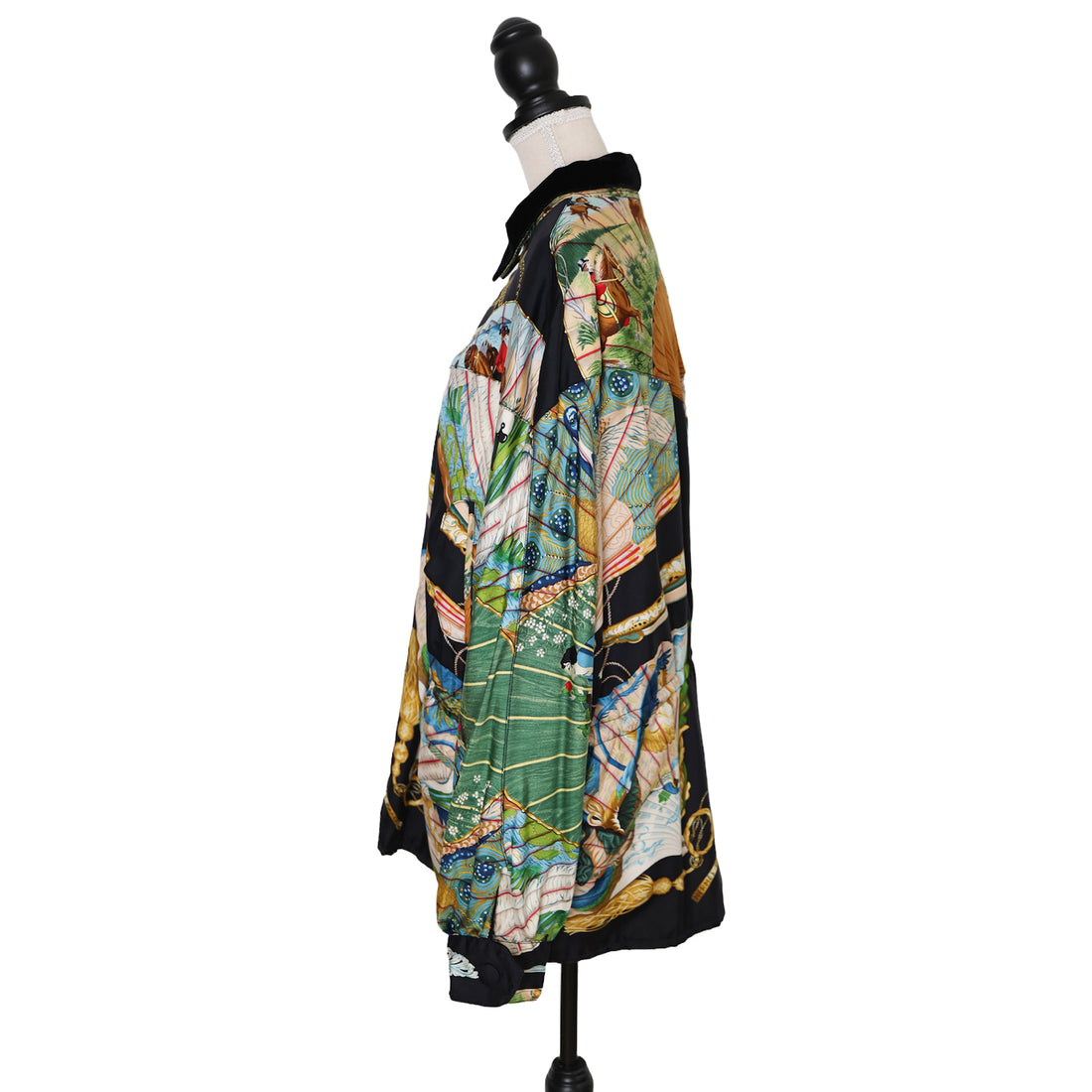 Hermès "Brise de Charme" reversible silk and velvet jacket with matching top