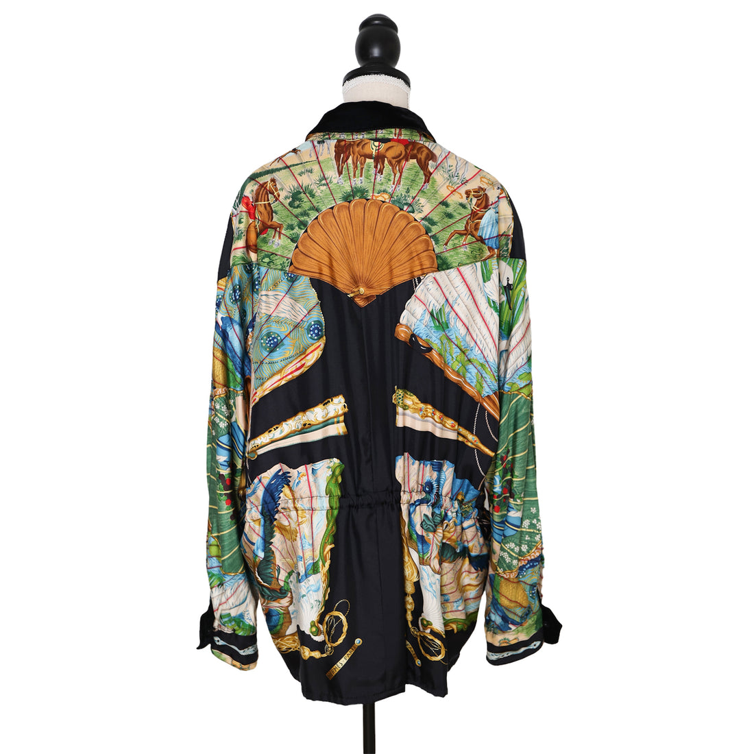 Hermès "Brise de Charme" reversible silk and velvet jacket with matching top