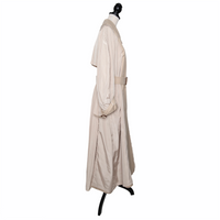 High trench coat with pleated details