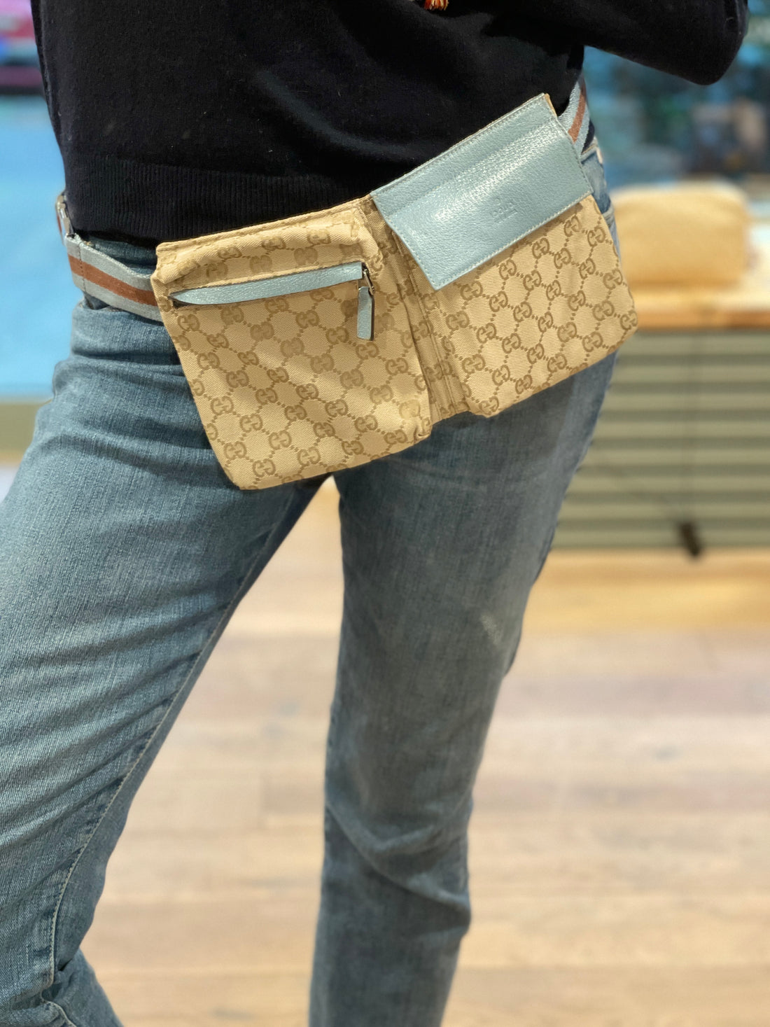 Gucci GG two piece hip bag with adjustable belt