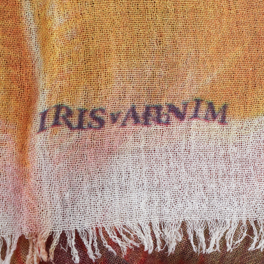 Iris von Arnim Gemustertes Carré aus Kaschmir und Seide Orange / Gelb / Creme