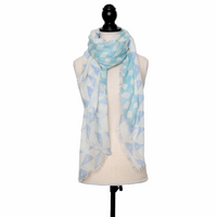 Iris von Arnim Patterned square made of cashmere and silk blue / white
