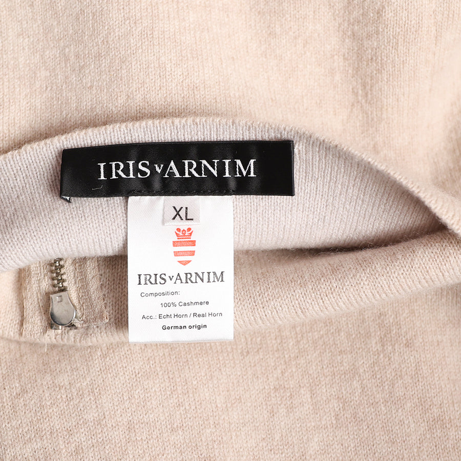 Iris von Arnim Cashmere knitted coat with press studs