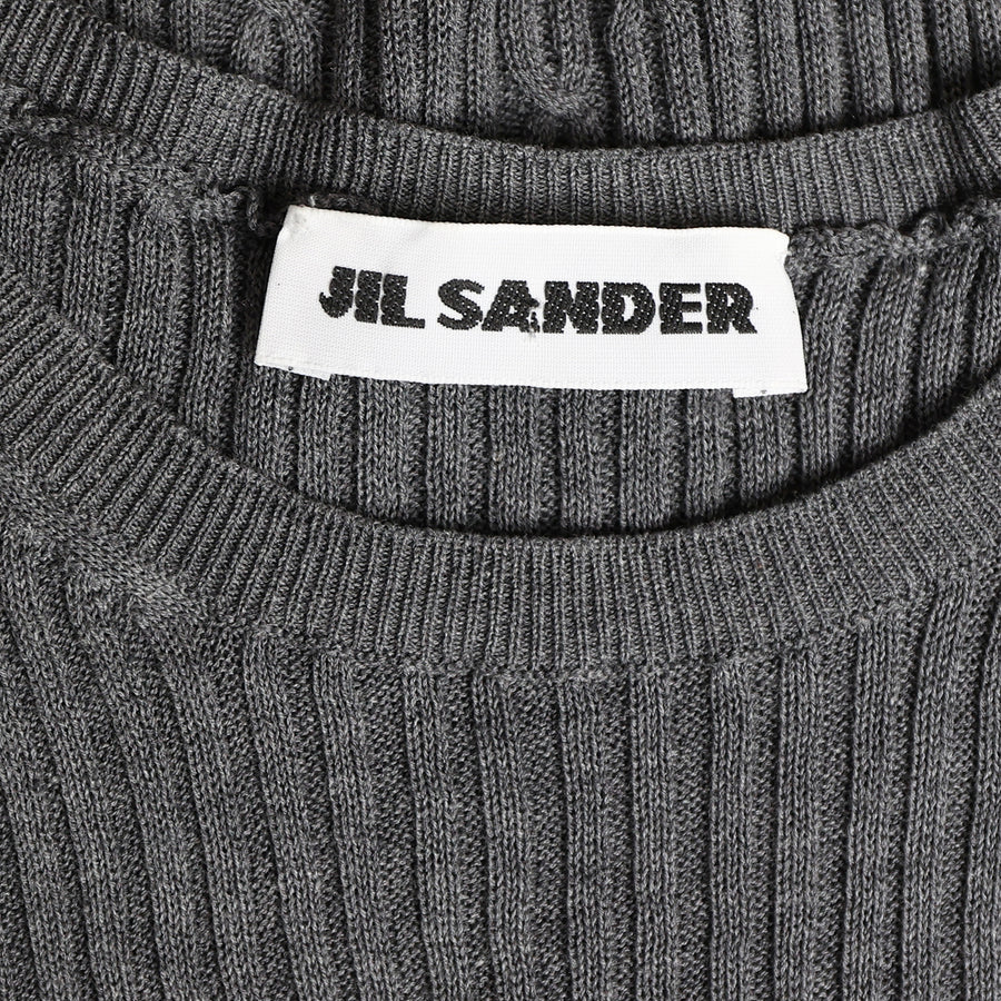 Jil Sander rib knit sweater with short sleeves