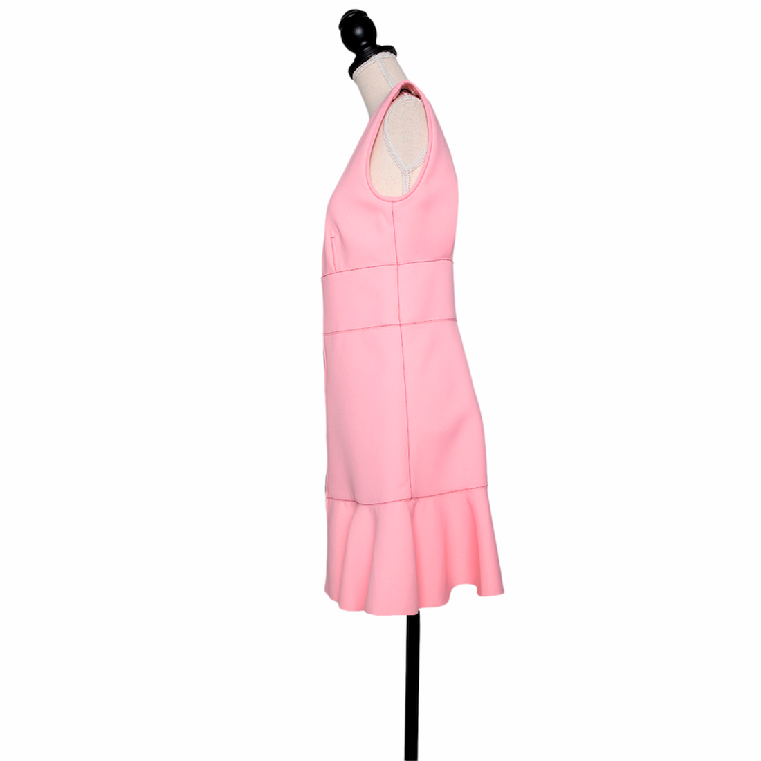 Louis Vuitton neoprene style mini dress with zipper and flounces