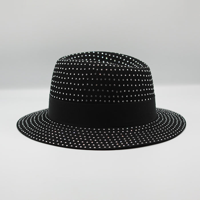 SAINT LAURENT Crystal Embellished Fedora Hat 