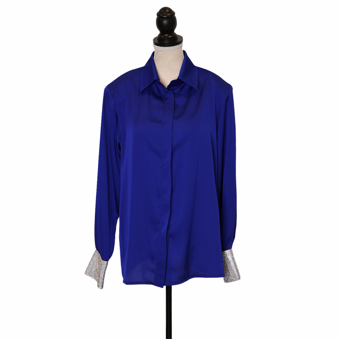 NN 80's style shirt with crystal cuffs and shoulder pads
