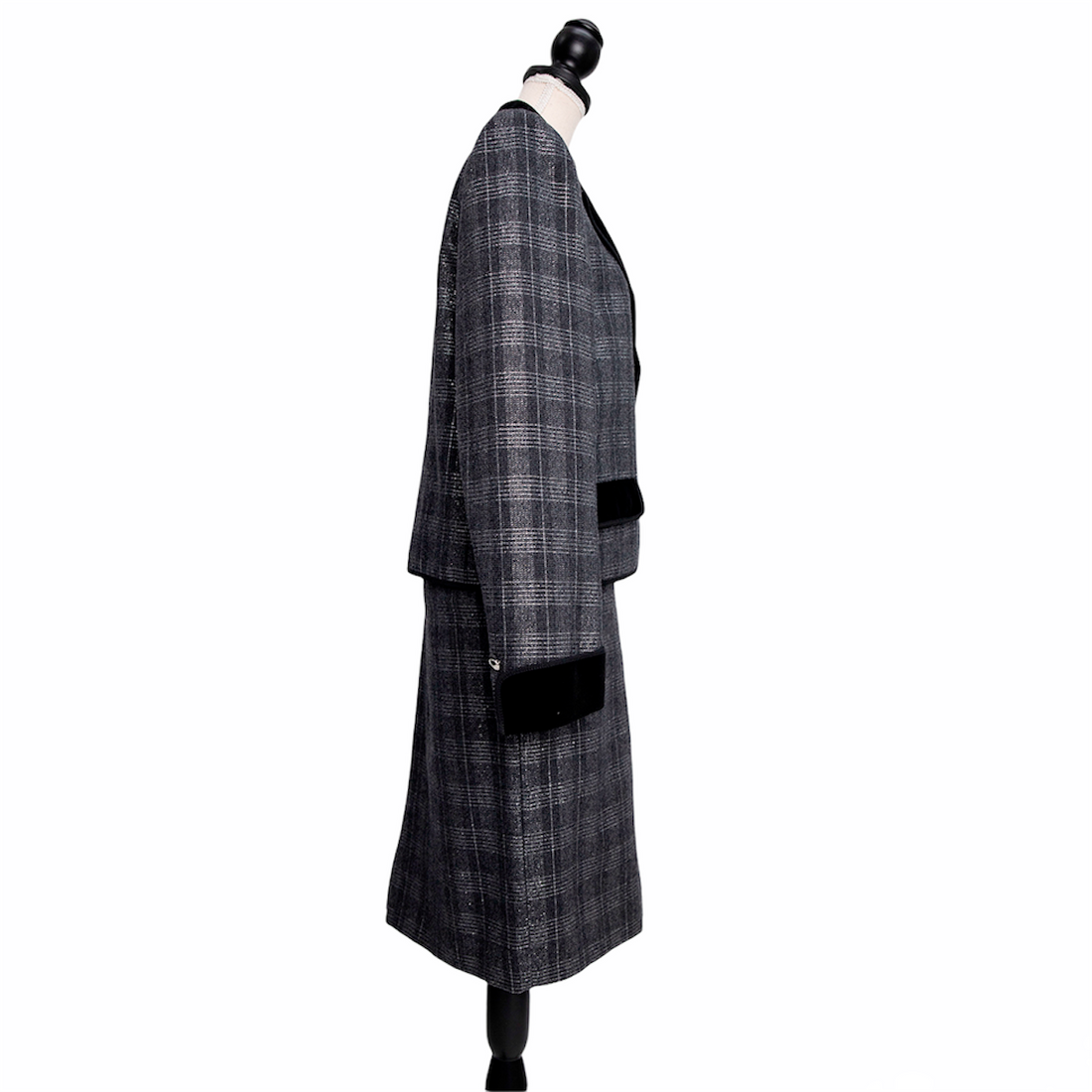 Nina Ricci vintage wool suit with velvet details