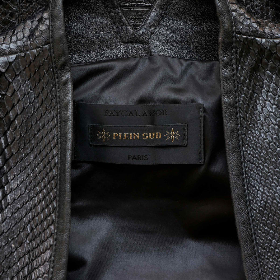 Plein Sud leather jacket in lizard print