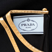 Prada dress with gold leather details