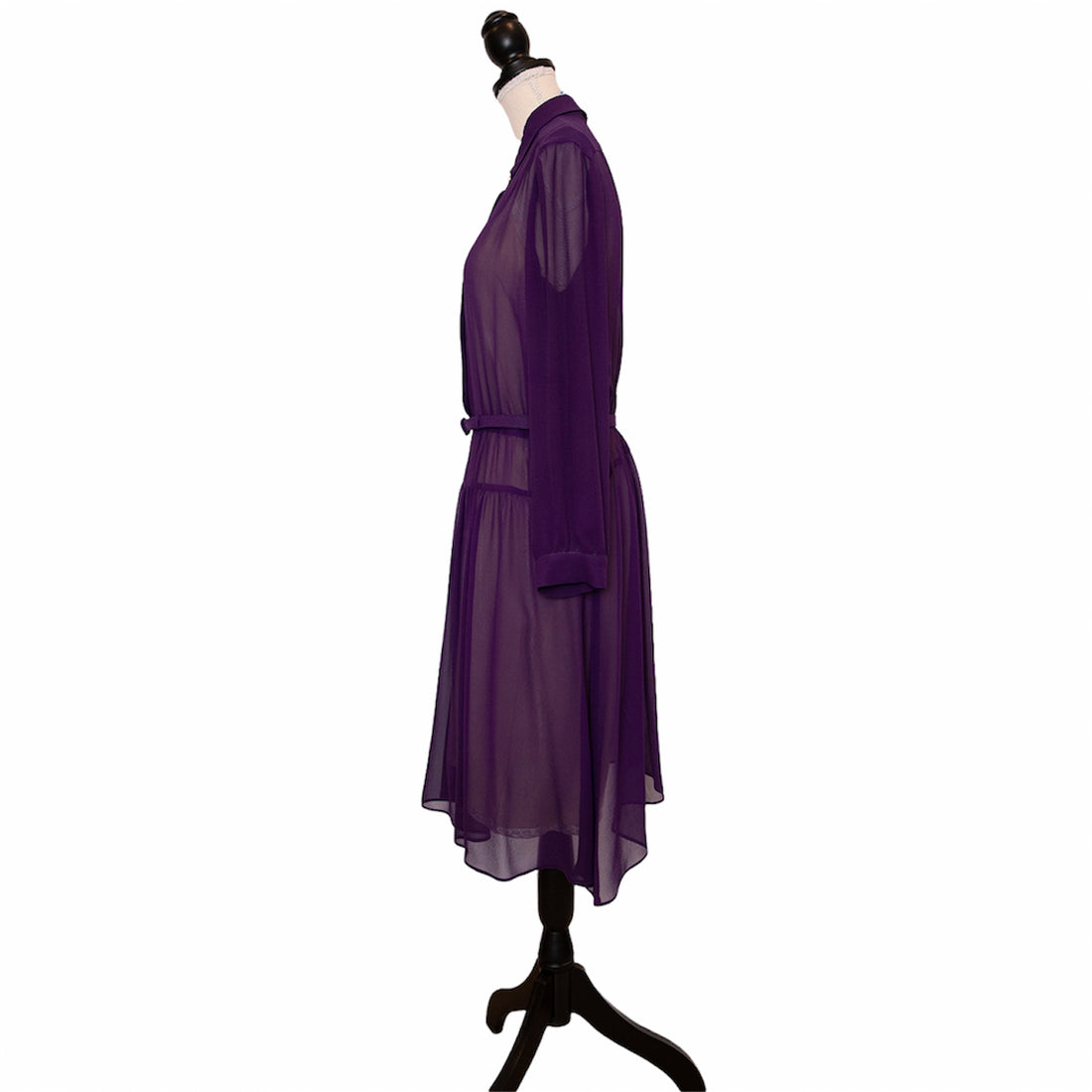 Prada Semi-Sheer Belted Silk Dress