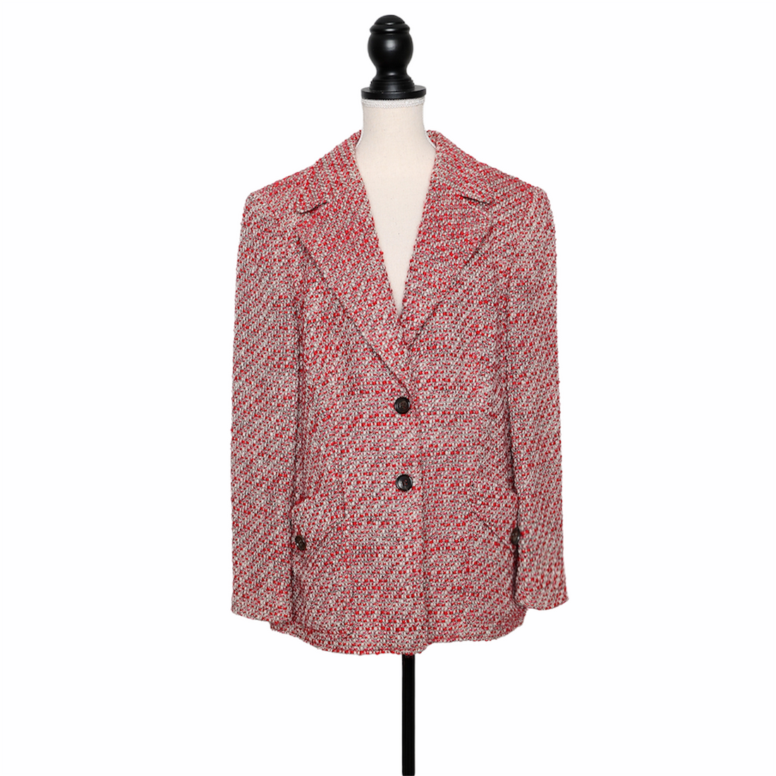 Rena Lange vintage tweed blazer with patch pockets
