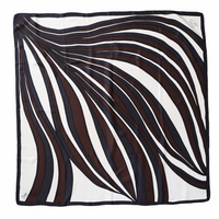 Roberta di Camerino Silk Carré with Graphic Pattern Brown / White / Black