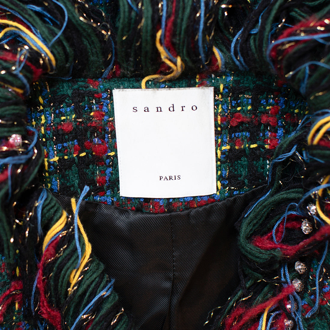 Sandro tweed jacket with Swarovski details
