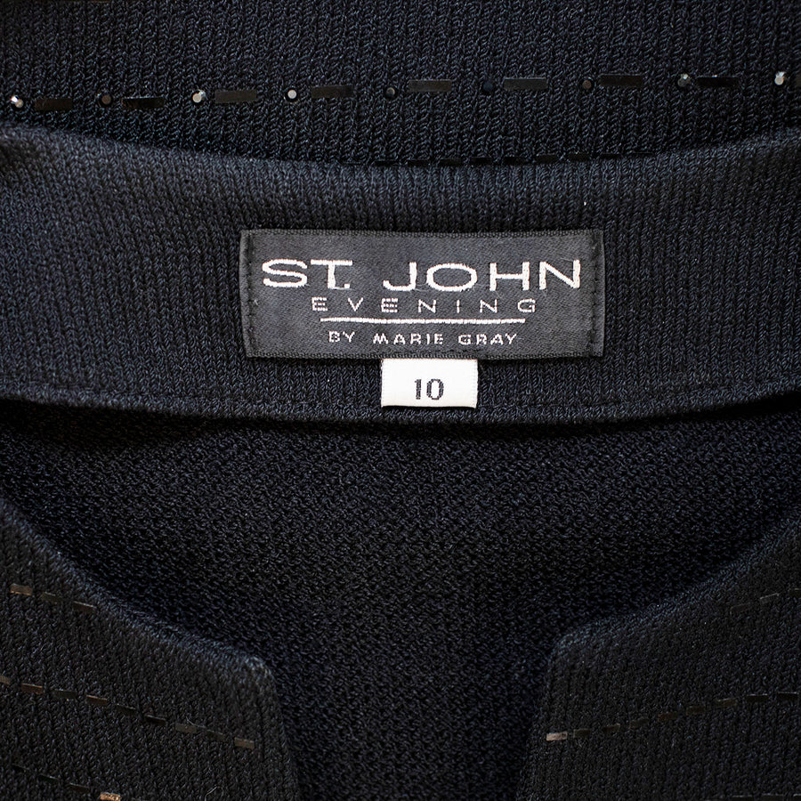 St. John Evening Bestickte Jacke mit Reißverschluss