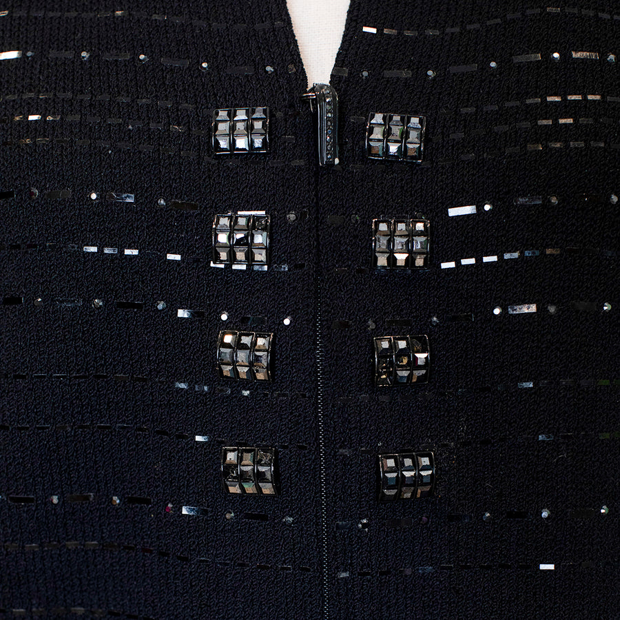 St. John Evening Embroidered Zipped Jacket