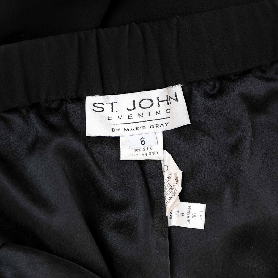 St. John Evening Wide-leg silk evening trousers