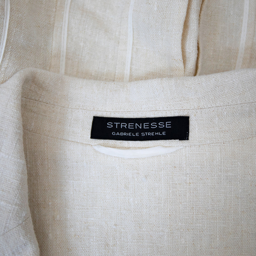 Strenesse linen jacket with belt and patch pockets