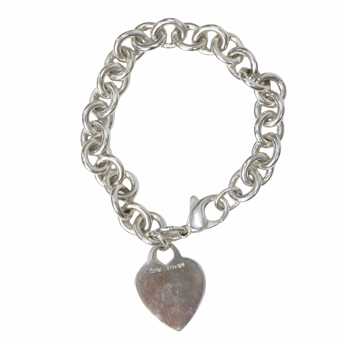 Tiffany &amp; Co. Silver heart charm bracelet