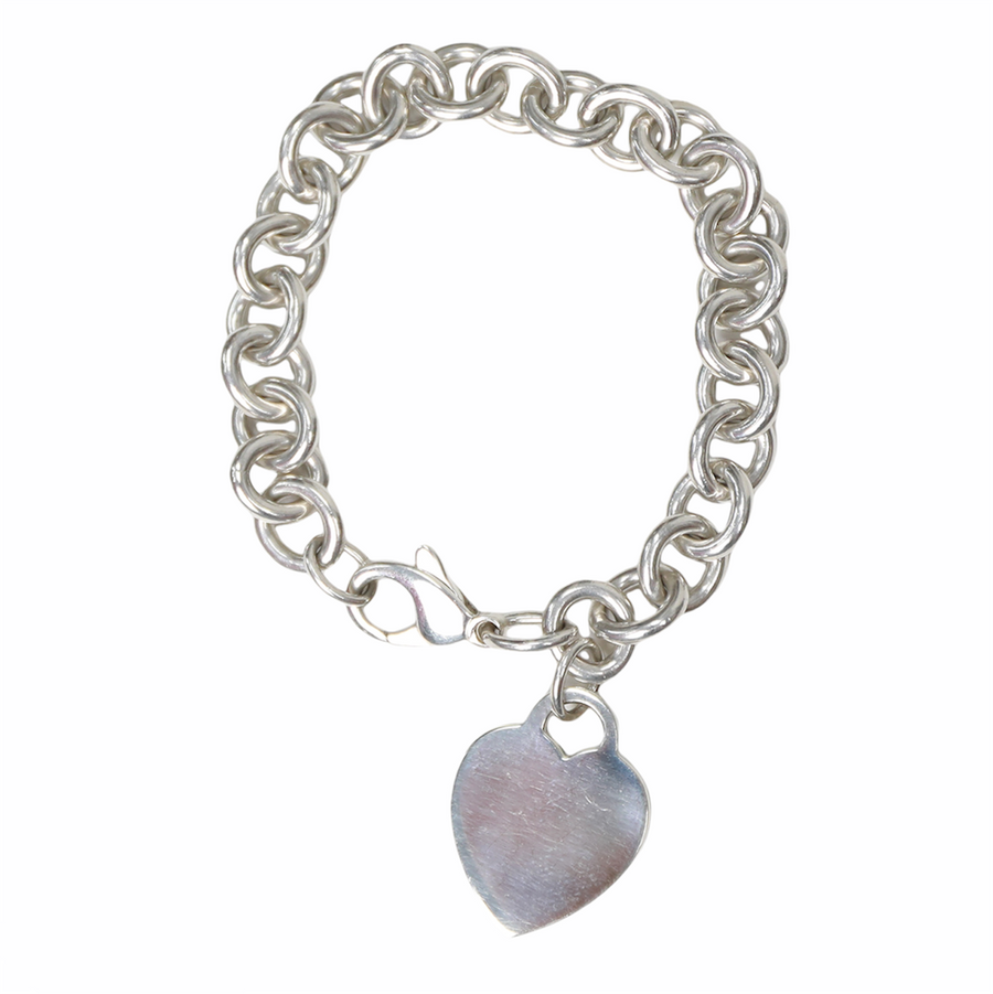 Tiffany &amp; Co. Silver heart charm bracelet