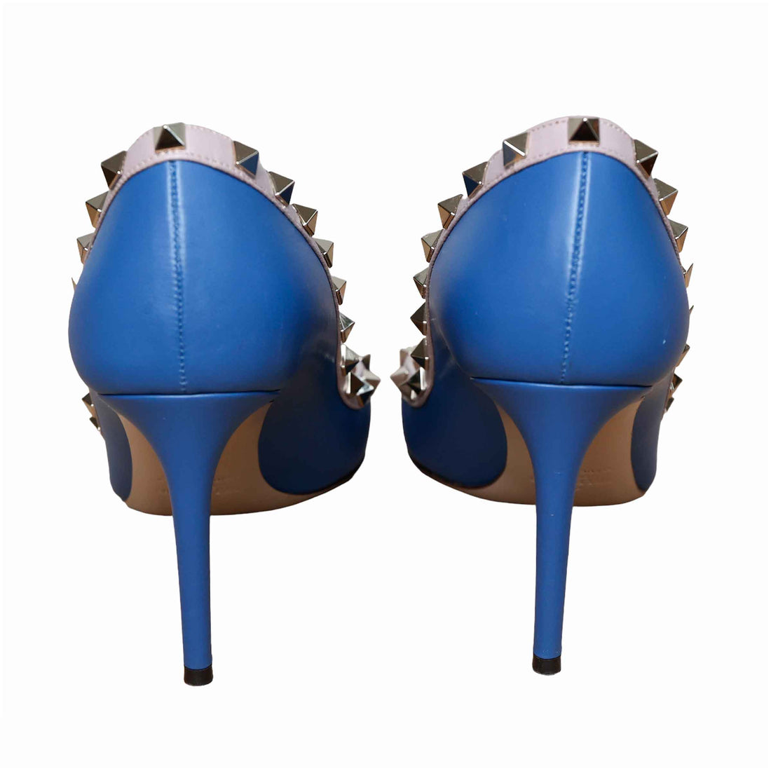 Valentino Blue Rockstud Pumps (heel height 9cm)