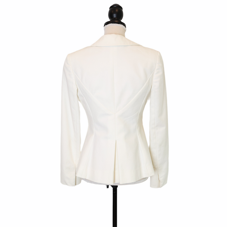 Versace fitted blazer with zip and round collar