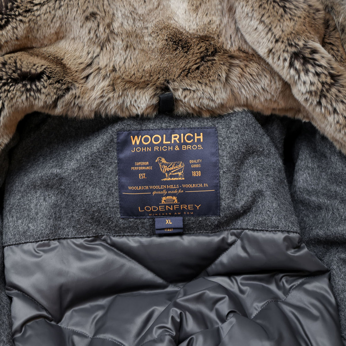 Woolrich down parka "Special Lodenfrey Edition" made of loden