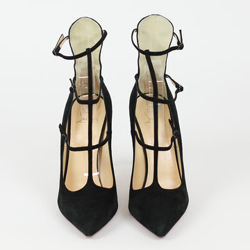 CHRISTIAN LOUBOUTIN Suede ankle strap pumps 110