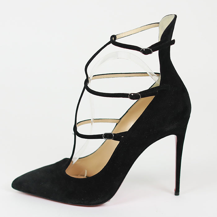 CHRISTIAN LOUBOUTIN Suede ankle strap pumps 110