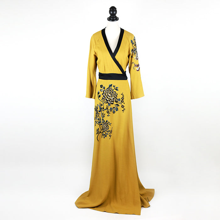 Amen Aufwändig besticktes Maxidress im Kimono-Stil